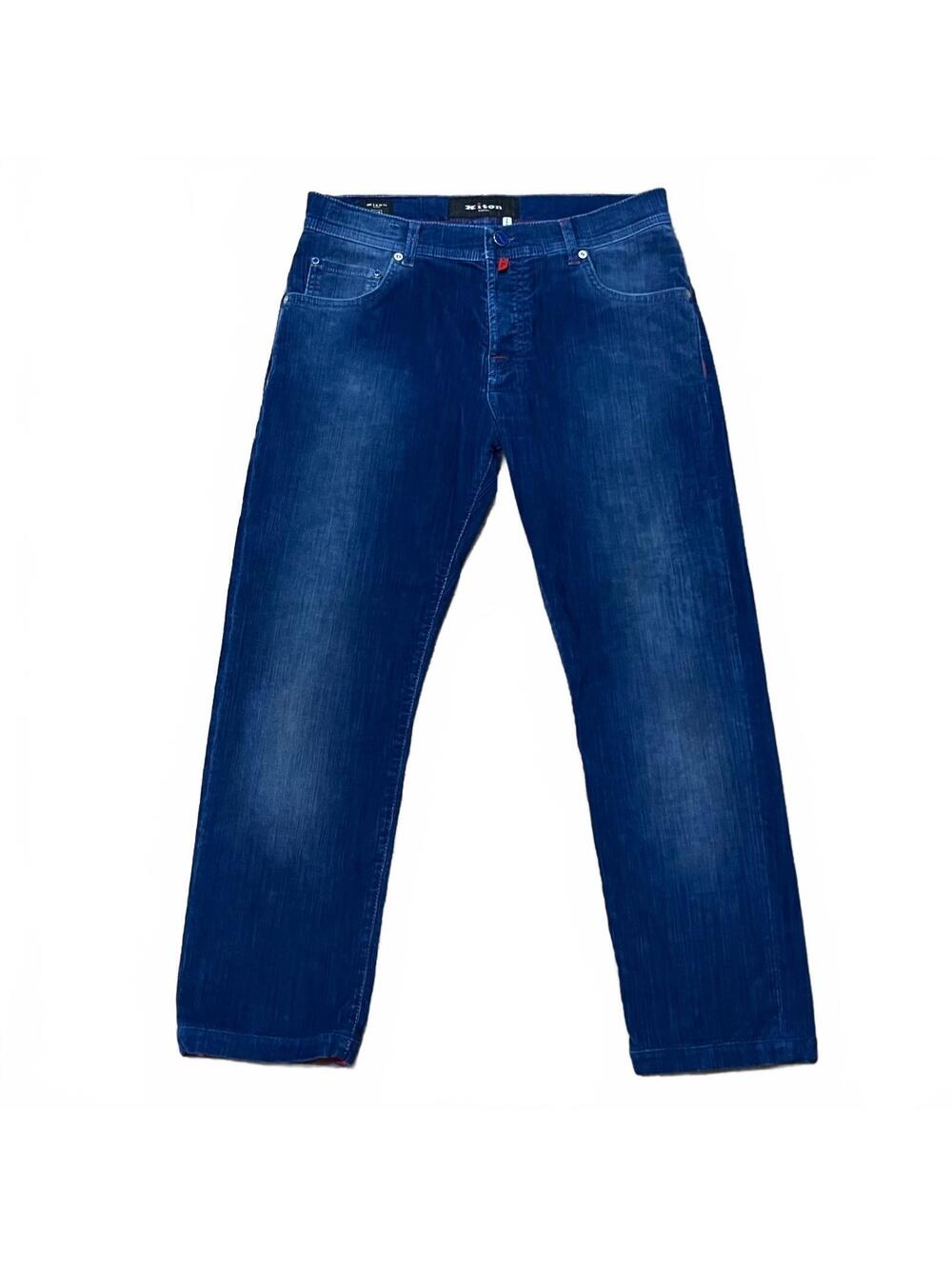 Kiton Mens Blue Cotton Stretch Pants Size 48